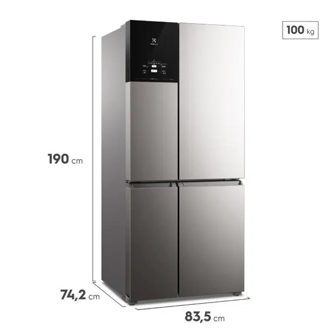 Electrolux Multidoor Experience Refrigerator with FlexiSpace 581 L Inox Look (IQ8S)