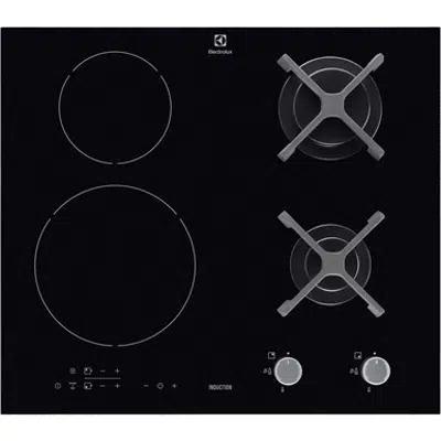 obraz dla Hybrid electric and gas hob with 4 burners