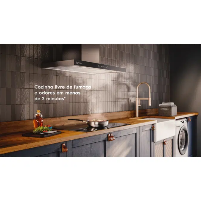 Electrolux 90cm Inox Experience Wall Hood with Artificial Intelligence and High Suction Power (CE9TF) 