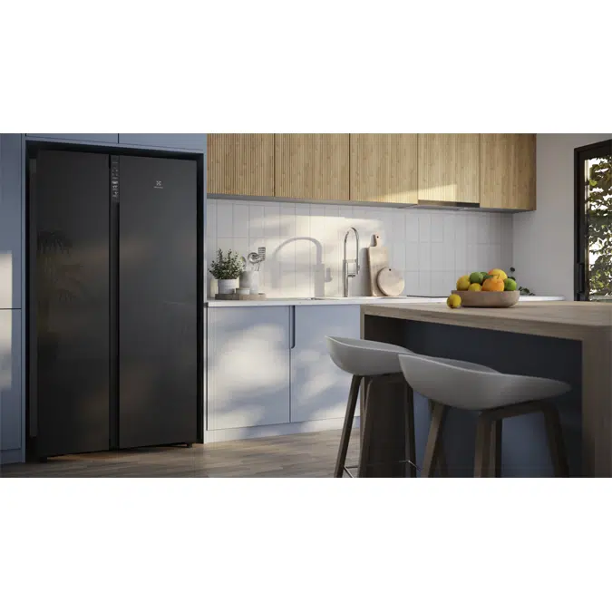 Geladeira Electrolux Frost Free Inverter 531L Efficient com AutoSense Side by Side Vidro Preto (ES5GB)