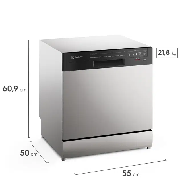 Lava-Louça Electrolux 8 Serviços Inox com Programa Lava & Seca 50 min (LS08E)
