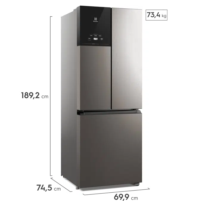 Electrolux Frost Free Inverter Refrigerator 480L Efficient AutoSense 3 Doors Stainless Look (IM7S)