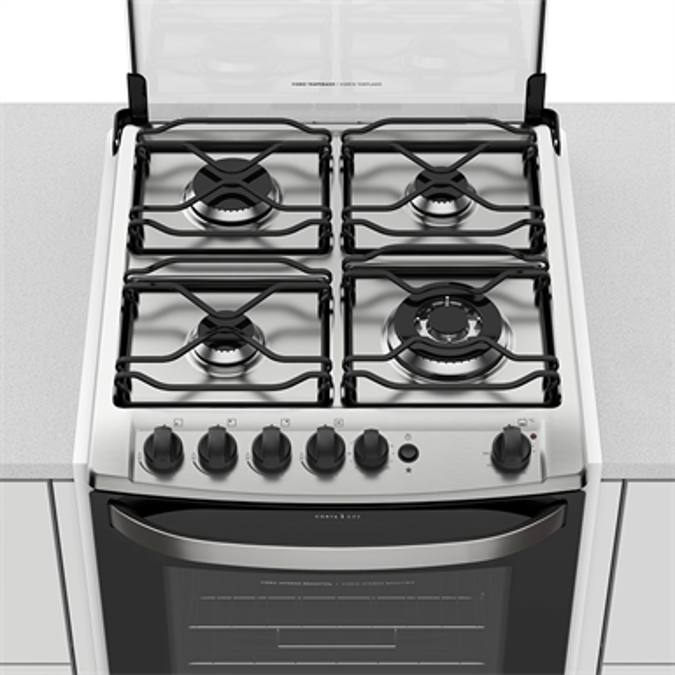 Built-in stove with electric grill and mechanical timer