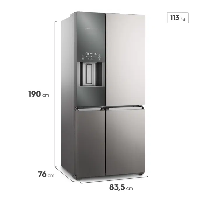 Geladeira Electrolux Frost Free Inverter 541L AutoSense e FlexiSpace 4 Portas Inox Espelhado Home Pro (IQ8WS)