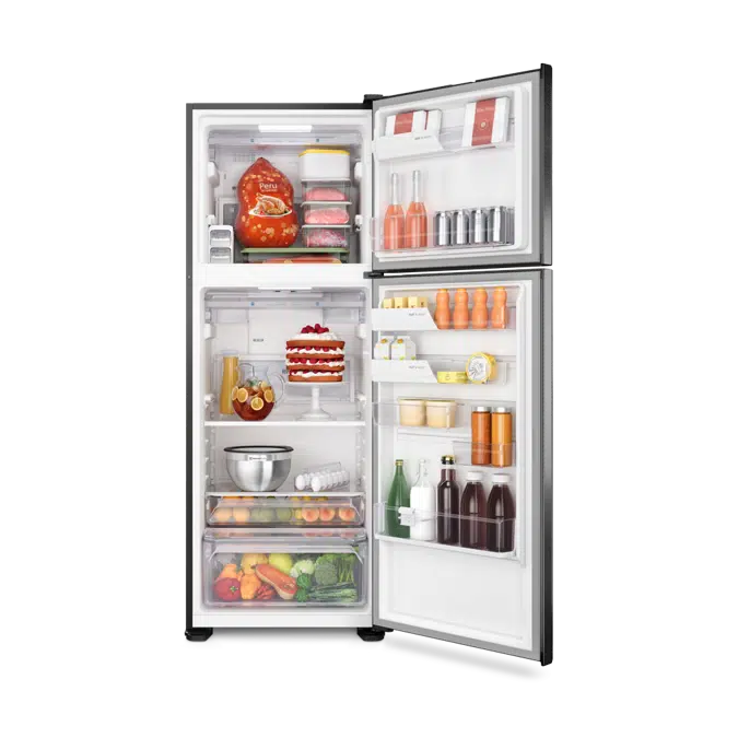 Refrigerator Top Freezer Frost Free Efficient Black Stainless Steel Look  With Autosense