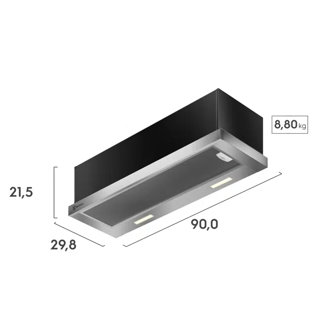 Depurador de Ar Electrolux 90cm Retrátil Inox Efficient com Luz de Led (DE9RS)