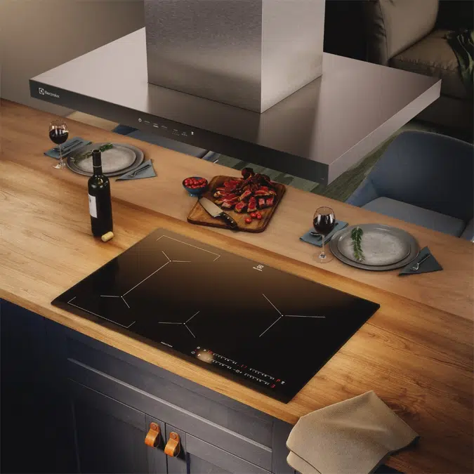 Electrolux 90cm Inox Experience Island Hood with Artificial Intelligence and High Suction Power (CE9IF)