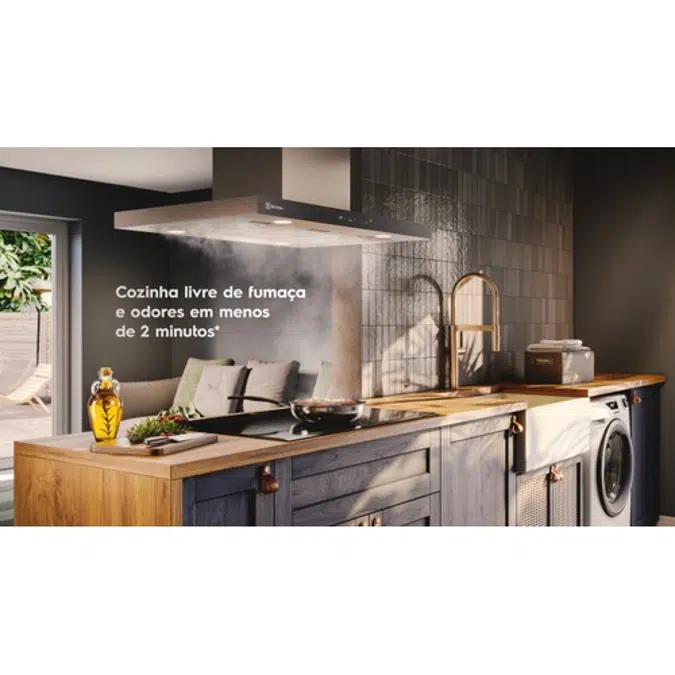 Electrolux 90cm Inox Experience Island Hood with Artificial Intelligence and High Suction Power (CE9IF)