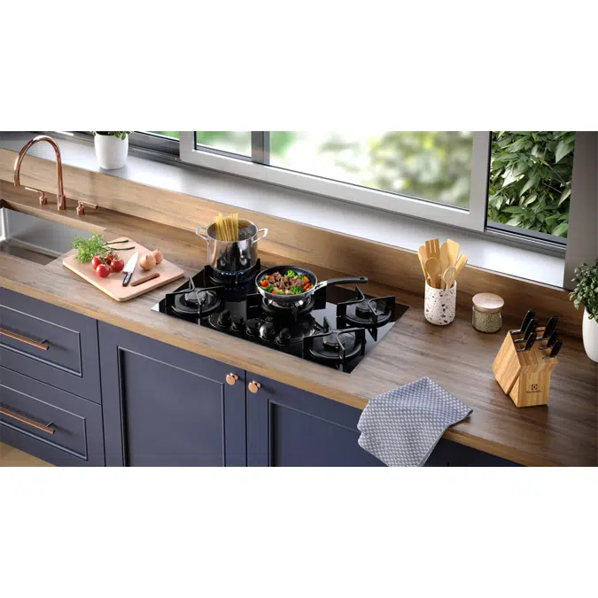 Cooktop 5 Bocas a Gás Electrolux Mesa de Vidro Experience ChamaPrecisa e Multi Chama (KE5GC)