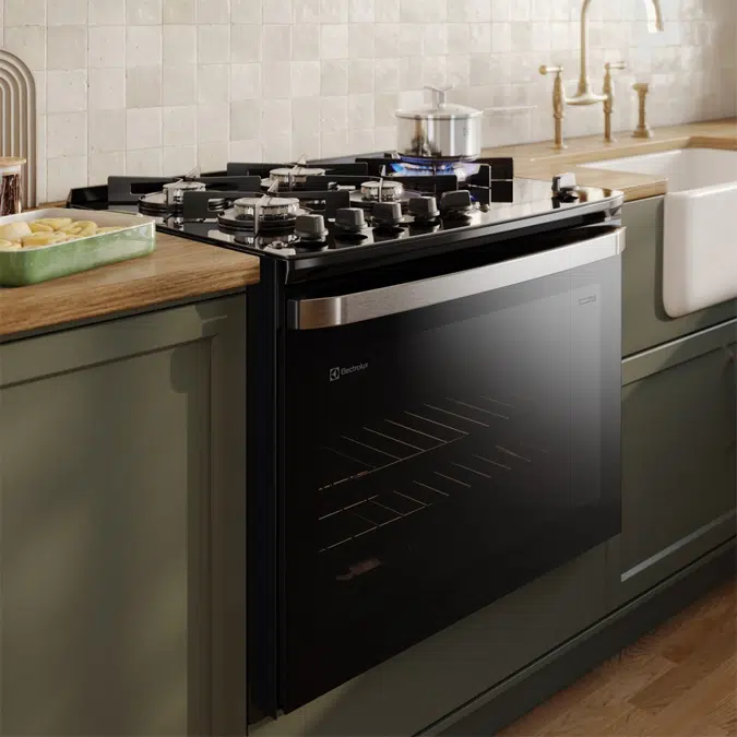 Electrolux Black Experience 5-burner Built-In Stove with Glass Table, PerfectCook360 and VaporBake (FE5EP)