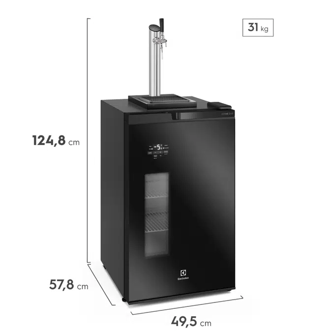 Cervejeira Home Bar Electrolux Frost Free 100L com Torre de Chopp e Porta de Vidro Preta (EB10C)