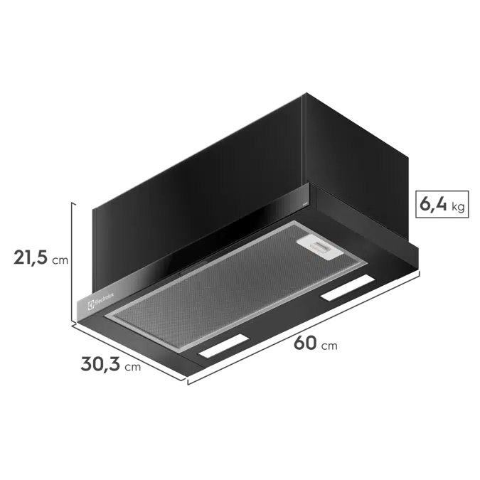 Black Retractable Range Hood 60cm