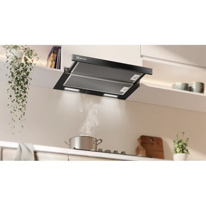 Black Retractable Range Hood 60cm