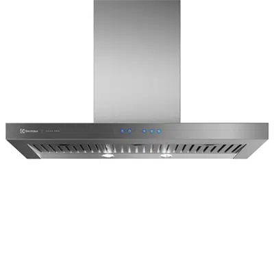 Range hood with stainless steel and mirrored glass panel için görüntü