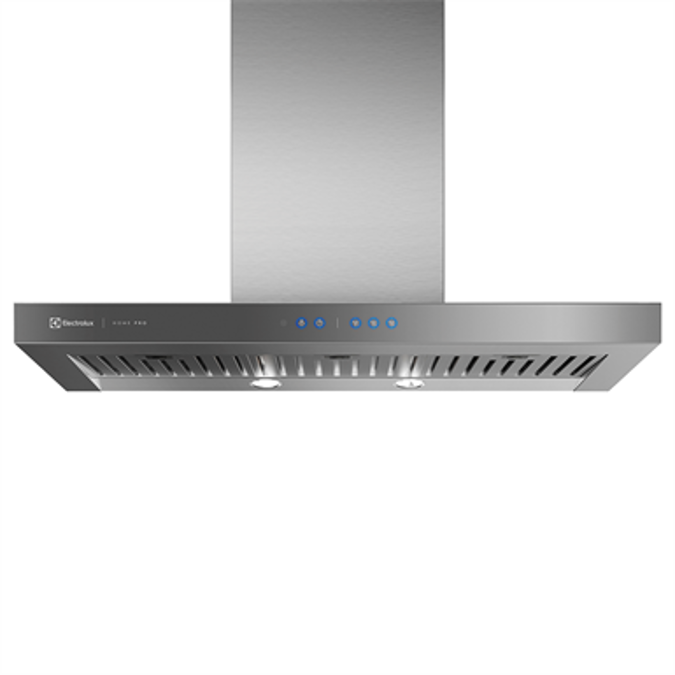 Range hood with stainless steel and mirrored glass panel