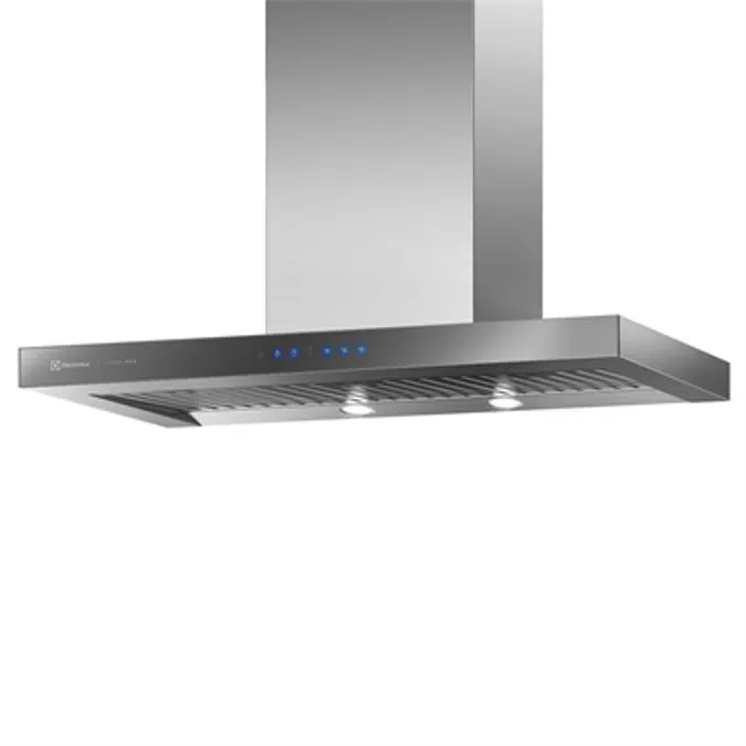 Range hood with stainless steel and mirrored glass panel