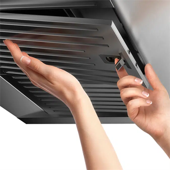 BIM objects - Free download! Range hood with stainless steel and ...