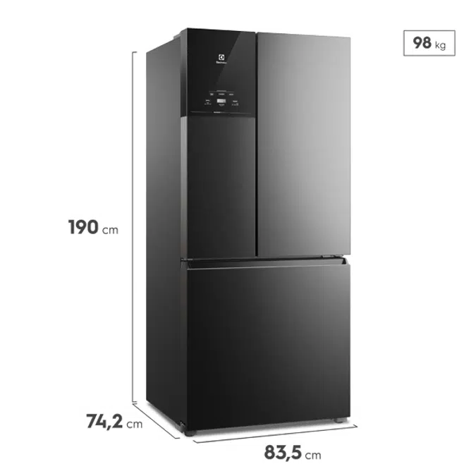 Electrolux Multidoor Efficient Refrigerator with AutoSense 587 L Black Inox Look (IM8B)