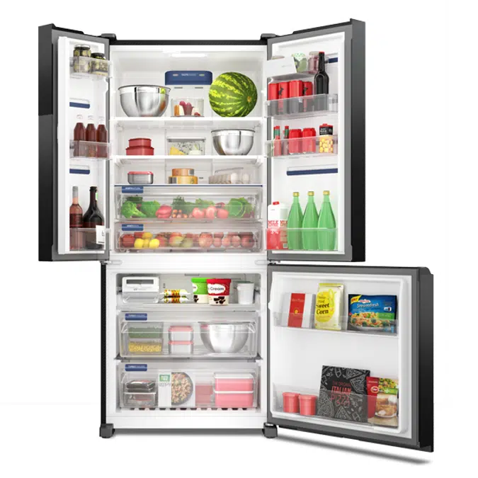 Electrolux Multidoor Efficient Refrigerator with AutoSense 587 L Black Inox Look (IM8B)
