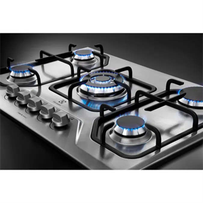 Gas hob with 5 burners