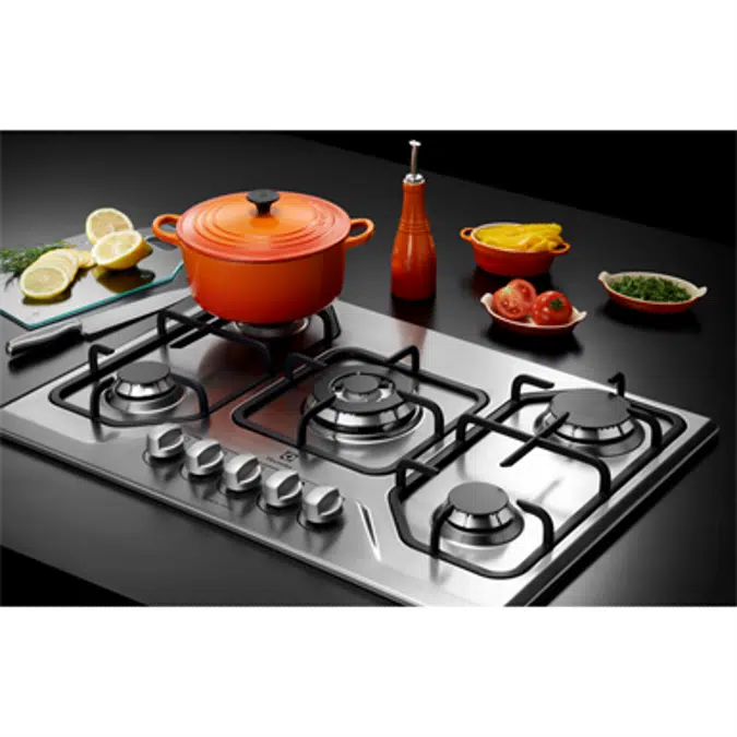 Gas hob with 5 burners