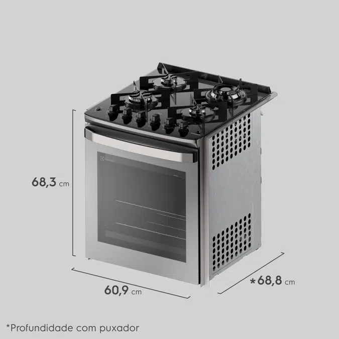 Electrolux 4-burner Built-In Cooker Experience Gray with Glass Table, PerfectCook360 and VaporBake (FE4EC)