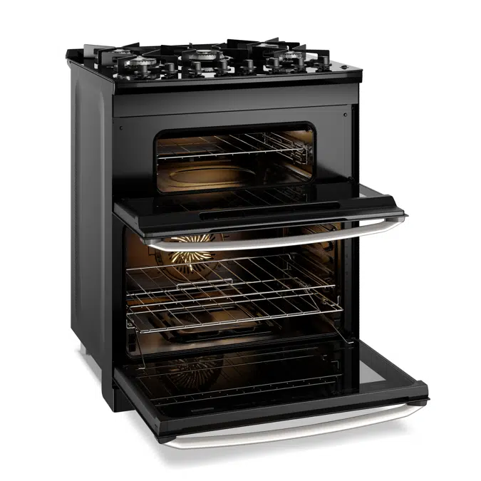 Electrolux Experience 5-burner stove Black with Double Oven, Glass Table and PerfectCook360 (FE5DP)