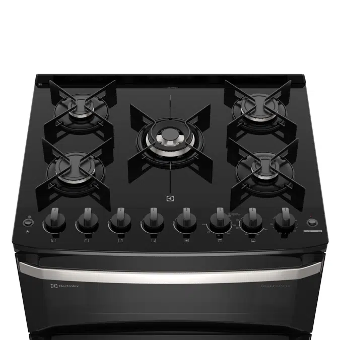 Electrolux Experience 5-burner stove Black with Double Oven, Glass Table and PerfectCook360 (FE5DP)