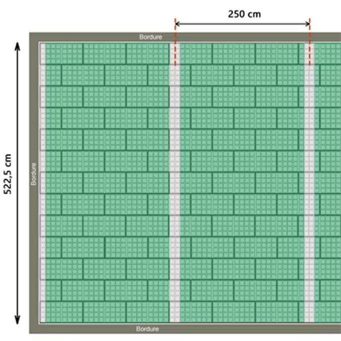 100% engazonné avec 2 lignages pavés