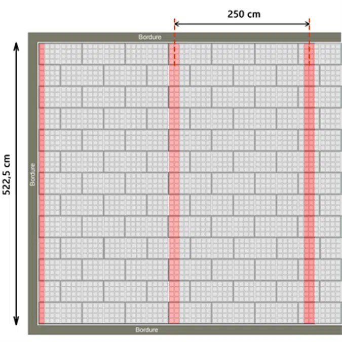 100% pavé avec 2 lignages pavés colorés