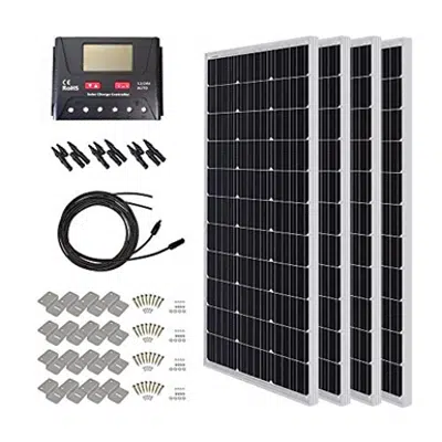 HQST 400 Watt Monocrystalline Solar Starter Kit with 30 Amp Controller için görüntü