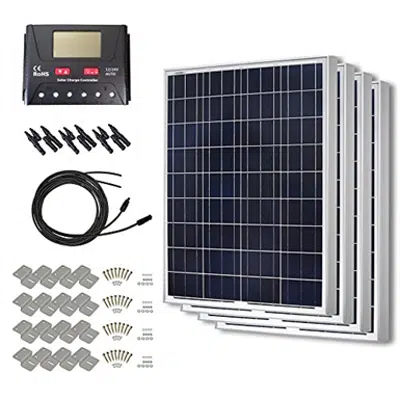 HQST 400 Watt Polycrystalline Solar Starter Kit with 30 Amp Controller için görüntü