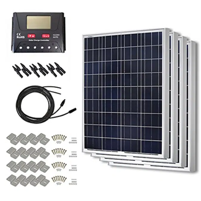HQST 400 Watt Polycrystalline Solar Starter Kit with 30 Amp Controller