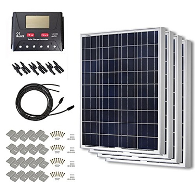 Image for HQST 400 Watt Polycrystalline Solar Starter Kit with 30 Amp Controller
