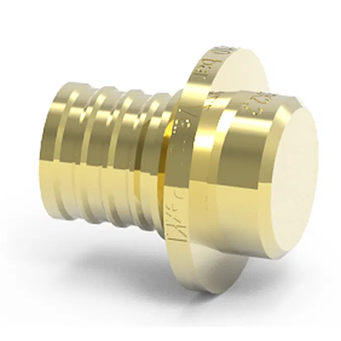Brass end cap for PEX pipes