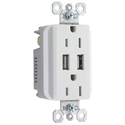Image for Fed-Spec Grade USB Charger with Tamper-Resistant 20A Duplex Receptacles