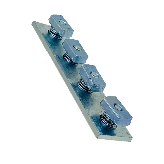 3 Hole Flat Fitting Splice Plate w/ Short Spring Channel Nuts Pre-assembled Fittings for Strut