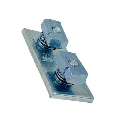 Immagine per 2 Hole Flat Fitting Splice Plate w/ Short Spring Channel Nuts Pre-assembled Fittings for Strut