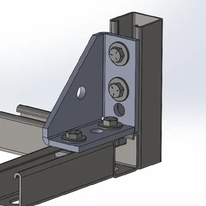 7 Hole Universal Gusset Corner Angle w/ Short Spring Channel Nuts Pre-assembled Fitting for Strut