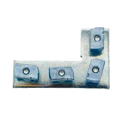 изображение для 4 Hole Flat Fitting Corner Plate w/ Short Spring Channel Nuts Pre-assembled Fittings for Strut