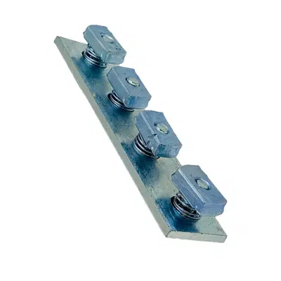Image for 4 Hole Flat Fitting Splice Plate w/ Short Spring Channel Nuts Pre-assembled Fittings for Strut
