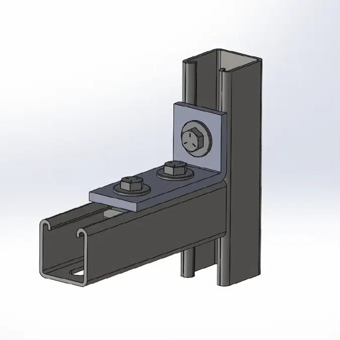 3 Hole Corner Angle w/ Short Spring Channel Nuts Pre-assembled Fitting for Strut