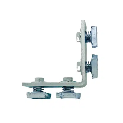 Image for 4 Hole Corner Angle w/ Short Spring Channel Nuts Pre-assembled Fitting for Strut