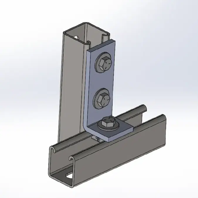 3 Hole Cross Corner Angle w/ Short Spring Channel Nuts Pre-assembled Fitting for Strut