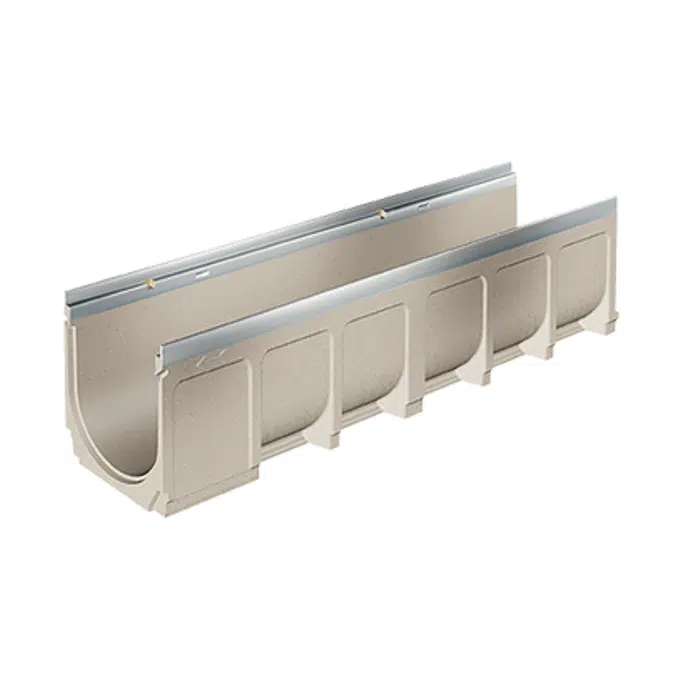 T1700-PB-13 8″ Internal Width Polymer Concrete Channel with Galvanized Steel Edge Rail