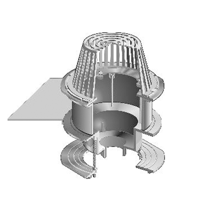 BIM objects Free download! R1200BUV Large Sump Roof Drain with Fixed
