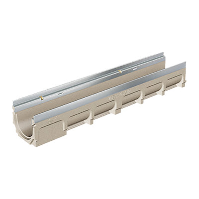 Immagine per T1500-PB-13 4″ Internal Width Polymer Concrete Channel with Galvanized Steel Edge Rail