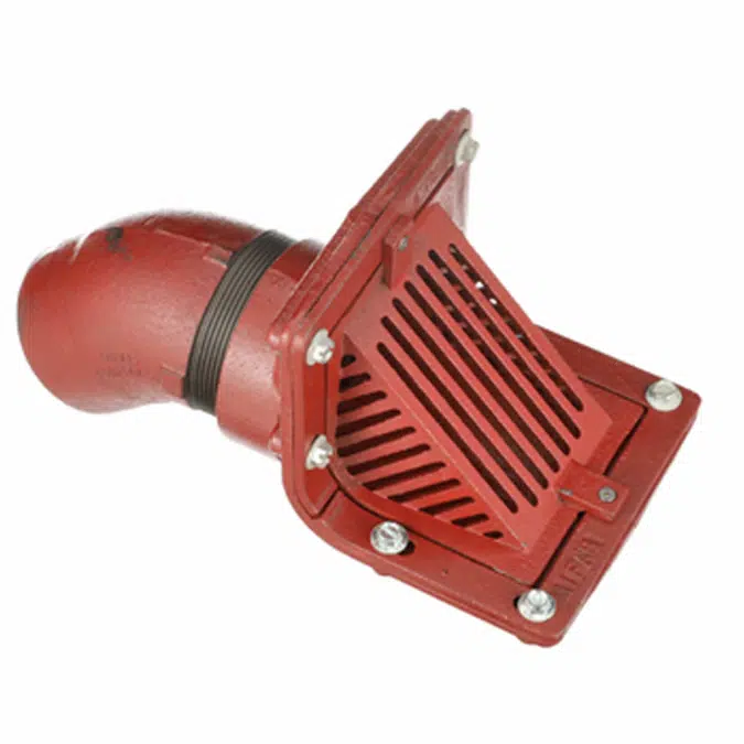 R1310 Scupper Drain with Angle Grate and No Hub Outlet