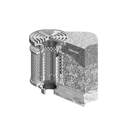Image for F1840 Planting Drain W/9 Adjustable Tractor Grate with Stainless Steel Ballast Guard