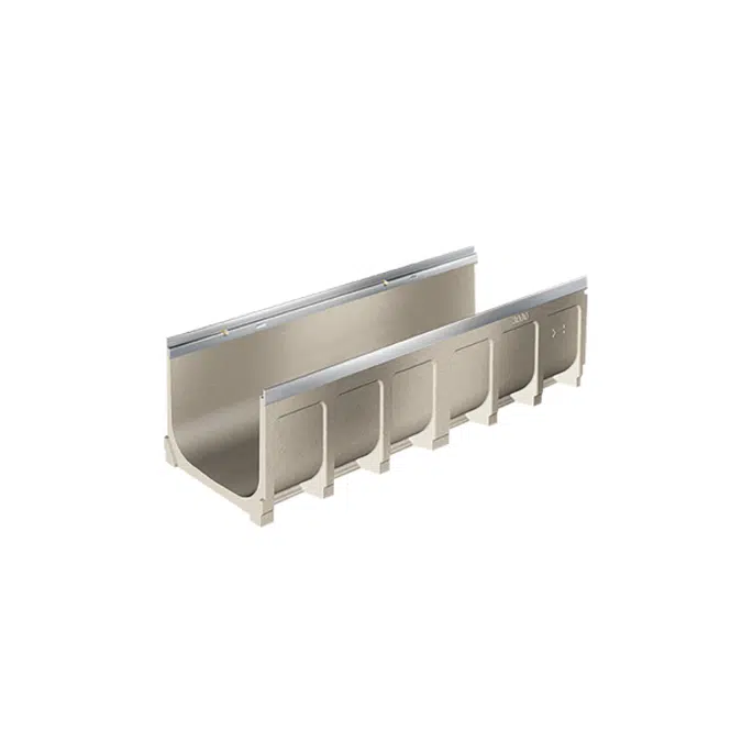 T1800-PB-13 12" Internal Width Polymer Concrete Channel with Galvanized Steel Edge Rail